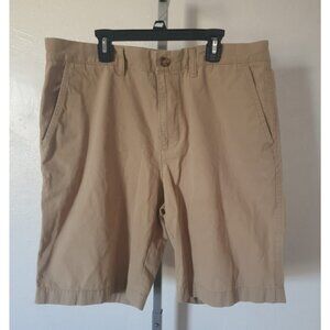 Tommy Hilfiger Classic Regular Fit Shorts Sz 35 Solid Khaki Chino Boy Men